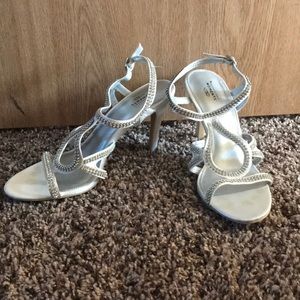 Silver Rhinestone Heels